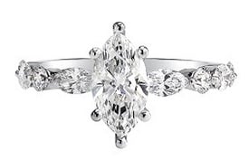Bowie. Marquise-Cut Lab Grown 2ctw. Diamond Engagement in 14k White Gold